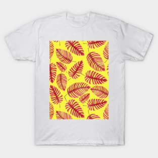 Monstera leaves, tropical watercolor pattern T-Shirt